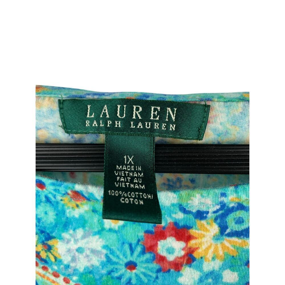 Women's Ralph Lauren Colorful Pattern Shirt, 100% Cotton - Size 1X - Picture 6 of 9